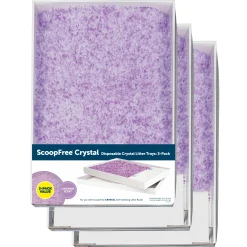 PetSafe Litter Boxes & Litter|Litter-ScoopFree® Complete Disposable Crystal Litter Tray, Lavender, 3-Pack
